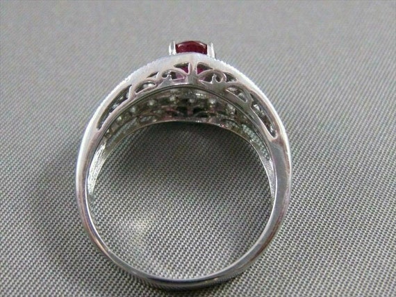 Antique 1.73Ctw Diamond Ruby 18K W Gold Filigree … - image 3