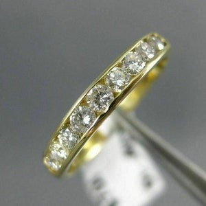 Estate .40Ct Diamond 14K Yellow Gold 3D Channel Wedding Anniversary Ring #21315