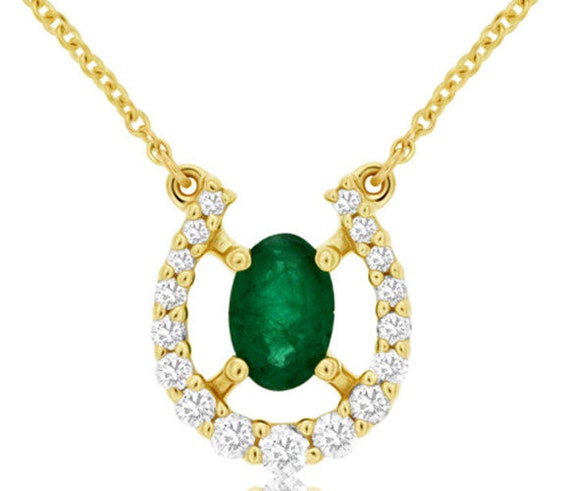 Estate .65Ct Diamond and AAA Emerald 14K Yellow Go