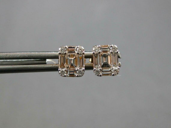 Estate .50ct Diamond 18k Rose Gold Round & Baguet… - image 2