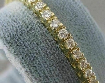 Estate 5.00Ctw Diamond 14Kt Yellow Gold Line Tennis Bracelet F/G Vs 3Mm #18411