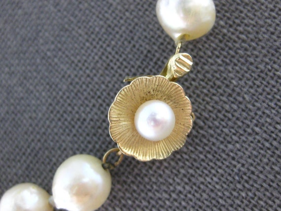 Estate Long Aaa Pearl 14Kt Yellow Gold 3D Classic… - image 4
