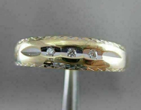 Estate .06Ct Diamond 14K White & Yellow Gold 3 St… - image 9