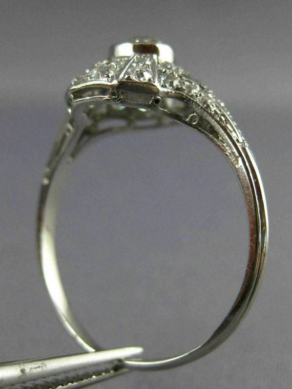 Antique .76Ct Old Mine Diamond Platinum Gold 3D F… - image 7