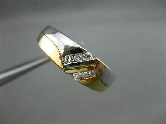 Estate .25Ct Diamond 14Kt Two Tone Gold Double Si… - image 5