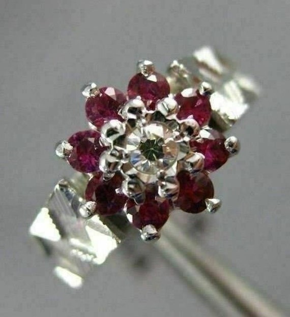 Antique .60Ct Old Mine Diamond and Aaa Ruby 14Kt … - image 1