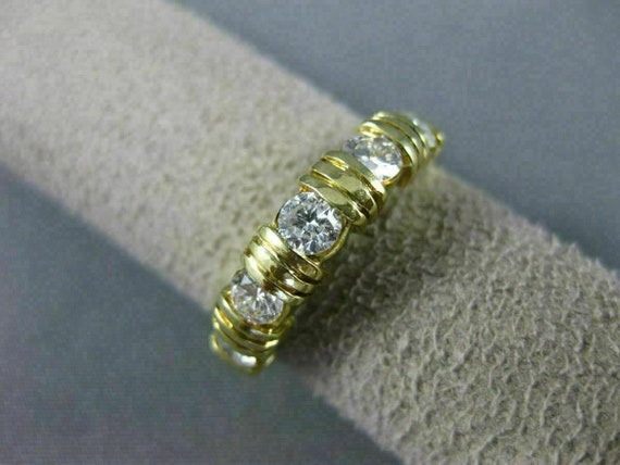 Estate .80Ct Diamond 14Kt Yellow Gold 5 Stone Cha… - image 8