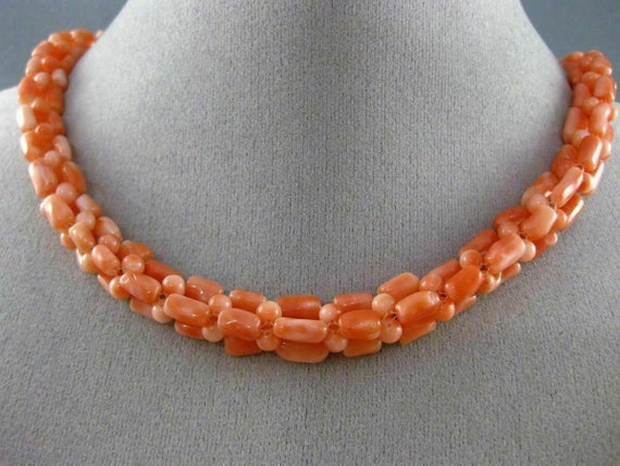 Antique Long 925 Silver Gold Plated Coral Handcra… - image 7