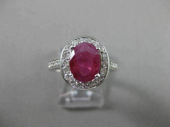 Estate 2.30ct Diamond & Aaa Ruby 14kt White Gold … - image 2