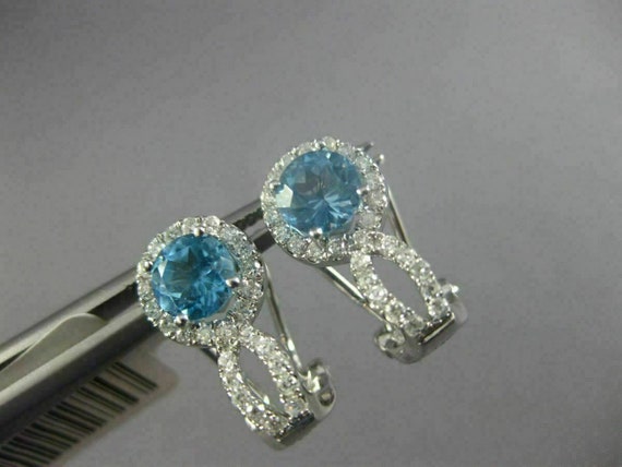 Estate 1.54Ct Diamond & Aaa Blue Topaz 14K White … - image 3