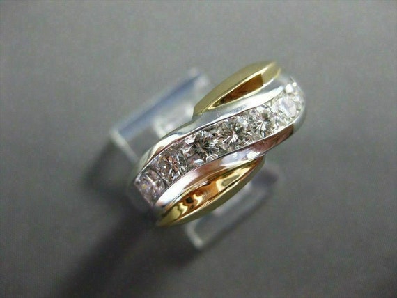 Estate 1.20Ct Diamond 14Kt Two Tone Gold Diagonal… - image 5