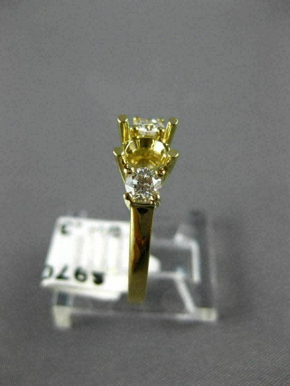 Estate .36ct Diamond 14kt Yellow Gold 3 Stone Sem… - image 7