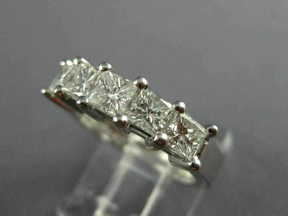 Estate 1.33Ct Princess Diamond 14Kt White Gold 3D… - image 6