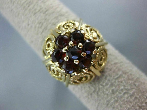 Antique Large 1.25Ct Aaa Garnet 14Kt Yellow Gold … - image 9