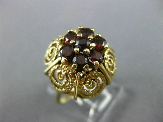 Antique Large 1.25Ct Aaa Garnet 14Kt Yellow Gold … - image 2