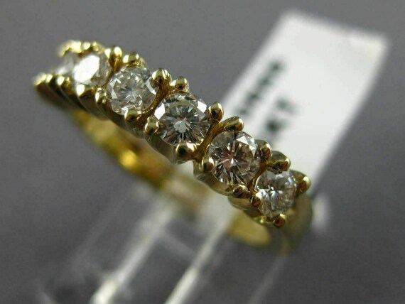 Estate 1.20Ct Diamond 14Kt Yellow Gold 7 Stone Cl… - image 6