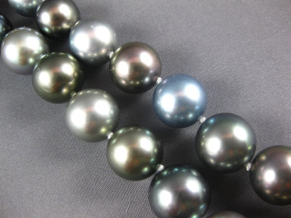 Estate Extra Large Aaa Multi Color Tahitian Pearl… - image 3