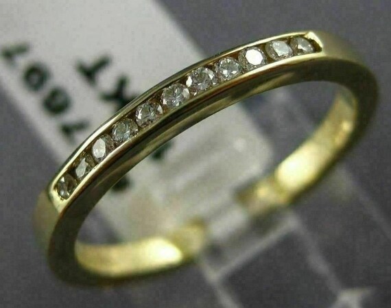 Estate .22Ct Diamond 14Kt Yellow Gold 3D Channel A