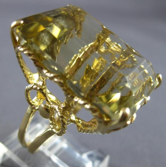 Antique Extra Large 80Ct Diamond & Aaa Yellow Topa