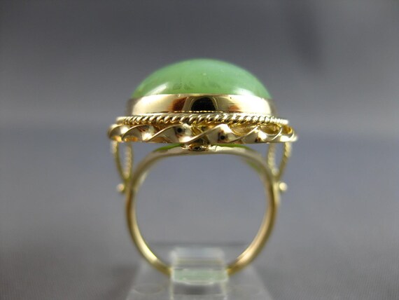 Antique Extra Large Aaa Jade 14K Yellow Gold Pear… - image 9