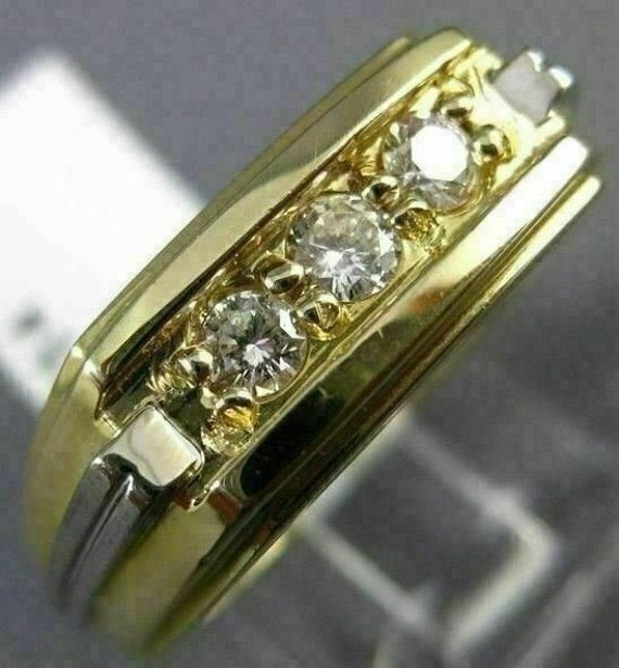 Estate Wide .30Ct Diamond 14Kt White & Yellow Gold