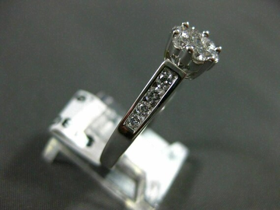 Estate Wide .90Ct Diamond 14Kt White Gold Flower … - image 3