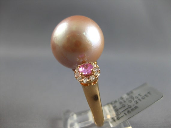 Estate Extra Large .58Ct Diamond And Pink Sapphir… - image 7