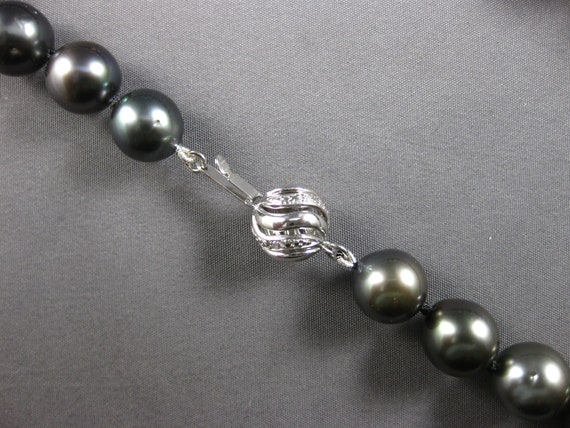 Estate Large .10Ct Diamond & Aaa Tahitian Pearl 1… - image 1