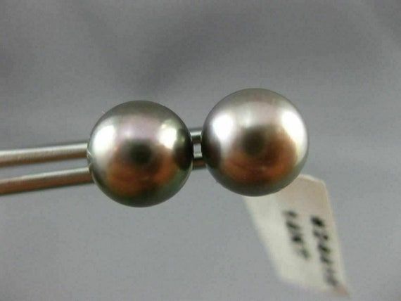 Estate Aaa Grey Tahitian Pearl 14Kt White Gold Cl… - image 5