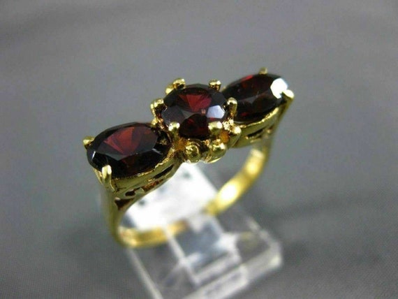 Estate Antique Wide 2.60ct Aaa Garnet 18kt Yellow… - image 4