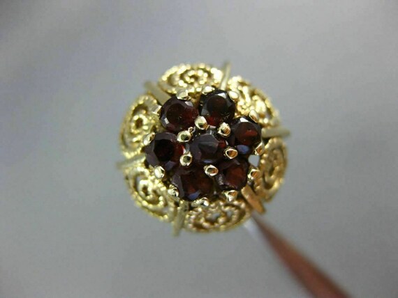 Antique Large 1.25Ct Aaa Garnet 14Kt Yellow Gold … - image 7