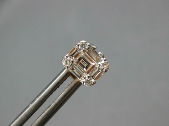 Estate .50ct Diamond 18k Rose Gold Round & Baguet… - image 4