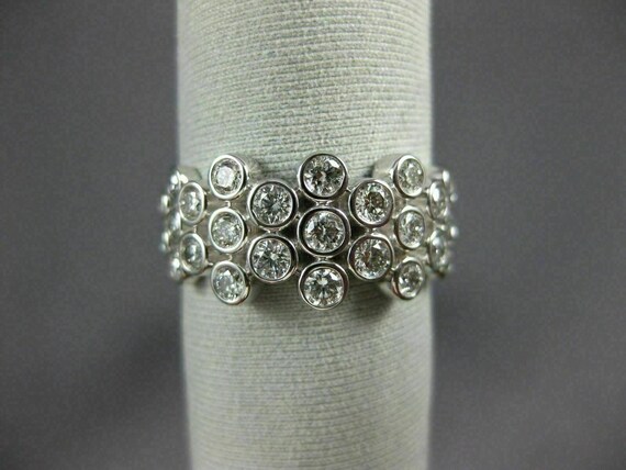 Estate Wide .76Ct Diamond 14K White Gold Multi Ro… - image 7