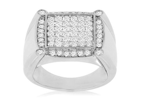 Estate Large 1.90ct Diamond 14kt White Gold 3d Cl… - image 1