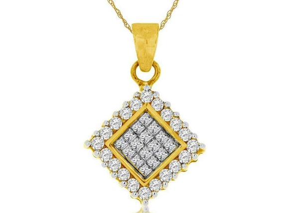 0.50Ct Diamond 14Kt Yellow Gold Round and Princes… - image 1