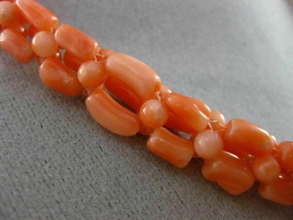 Antique Long 925 Silver Gold Plated Coral Handcra… - image 8