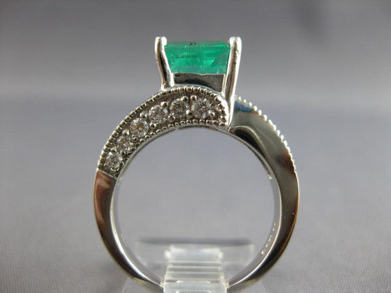 Estate Large 3.78Ct Diamond & Aaa Emerald 14Kt Wh… - image 10