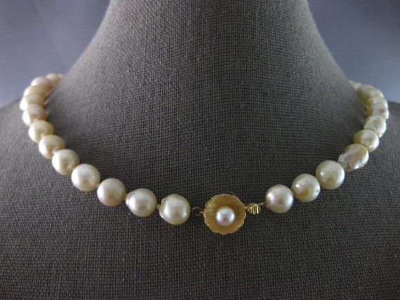 Estate Long Aaa Pearl 14Kt Yellow Gold 3D Classic… - image 3