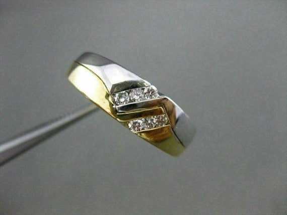 Estate .25Ct Diamond 14Kt Two Tone Gold Double Si… - image 8