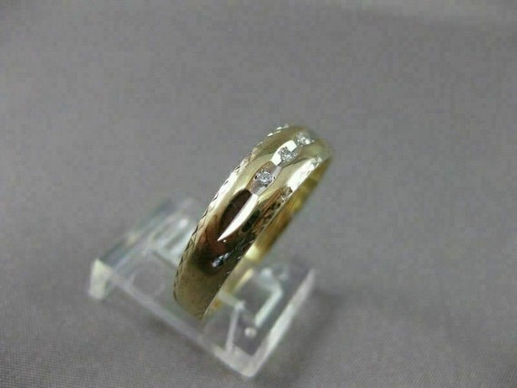 Estate .06Ct Diamond 14K White & Yellow Gold 3 St… - image 5