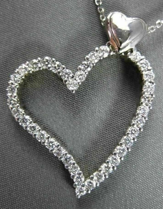 Estate Large .97Ct Diamond 14Kt White Gold Floatin