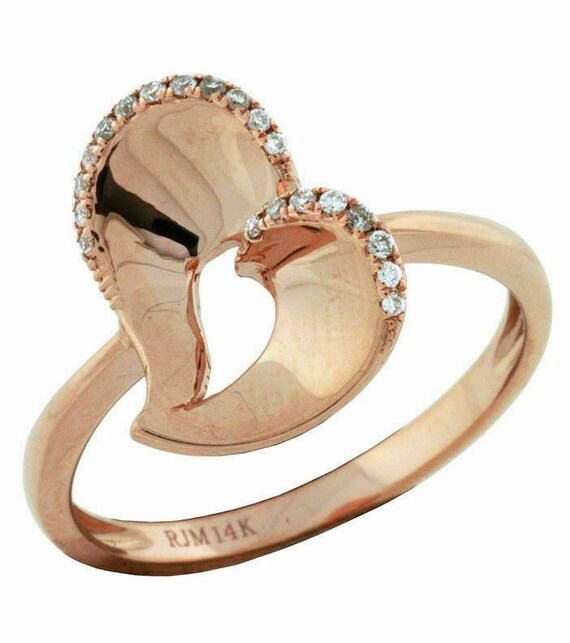 Estate .09Ct Diamond 14Kt Rose Gold 3D Classic Val