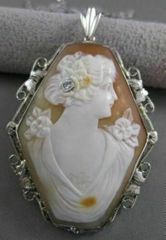 Estate Large Antique Victorian Diamond Lady Flower