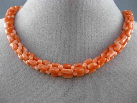 Antique Long 925 Silver Gold Plated Coral Handcra… - image 6