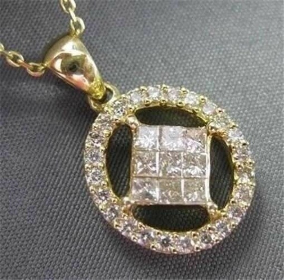 Estate .60Ct Diamond 18Kt Yellow Gold Halo Diamon… - image 1
