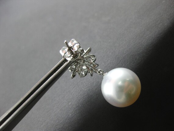 Estate Large .80ct Diamond & Aaa South Sea Pearl … - image 7