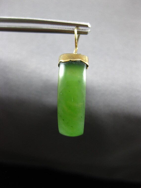 Estate Large Aaa Jade 14Kt Yellow Gold Handcrafte… - image 4