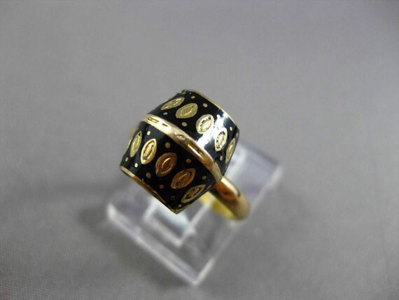 Antique 22Kt Yellow Gold Handcrafted Black Enamel… - image 4