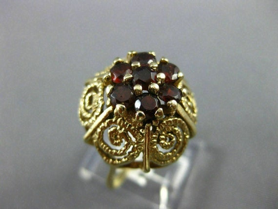 Antique Large 1.25Ct Aaa Garnet 14Kt Yellow Gold … - image 3