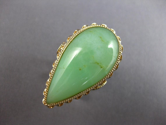 Antique Extra Large Aaa Jade 14K Yellow Gold Pear… - image 7